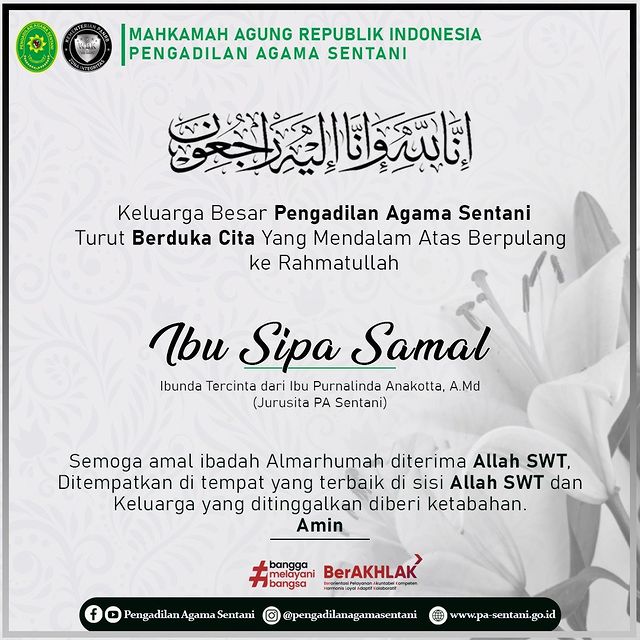 Ucapan Duka Ibunda Purnalinda